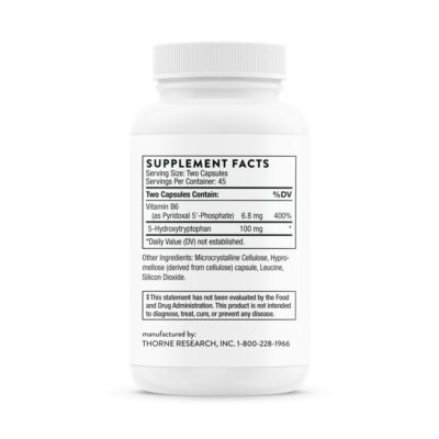 Thorne 5-HTP Ingredients Label