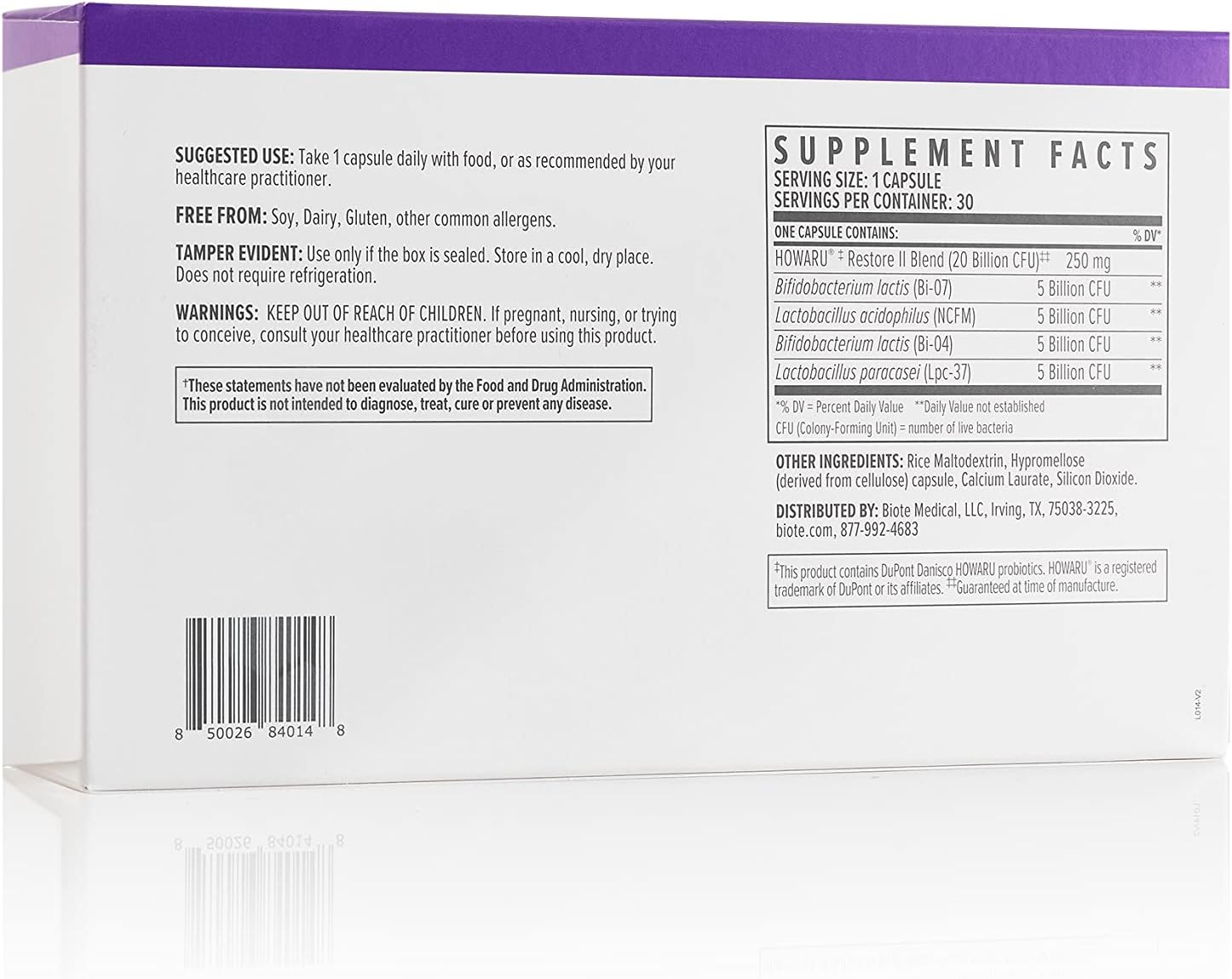 biote multi strain probiotic 20b box