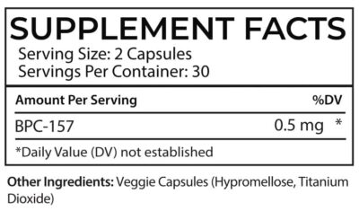 BPC-157 (60 Capsules) Healing and Recovery Complex Label Supplement Facts