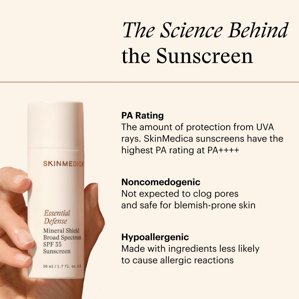 SkinMedica Essential Defense Mineral Shield Broad Spectrum SPF 47 benefits science