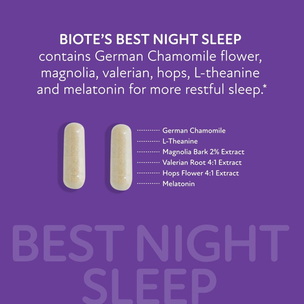 Biote Best Night Sleep Capsule Size Ingredients