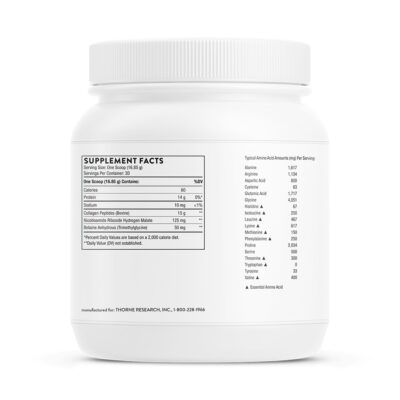 Thorne Collagen Fit Ingredients Label