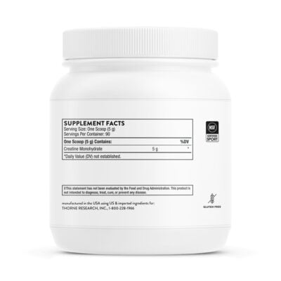 Thorne Creatine Supplement Facts Label