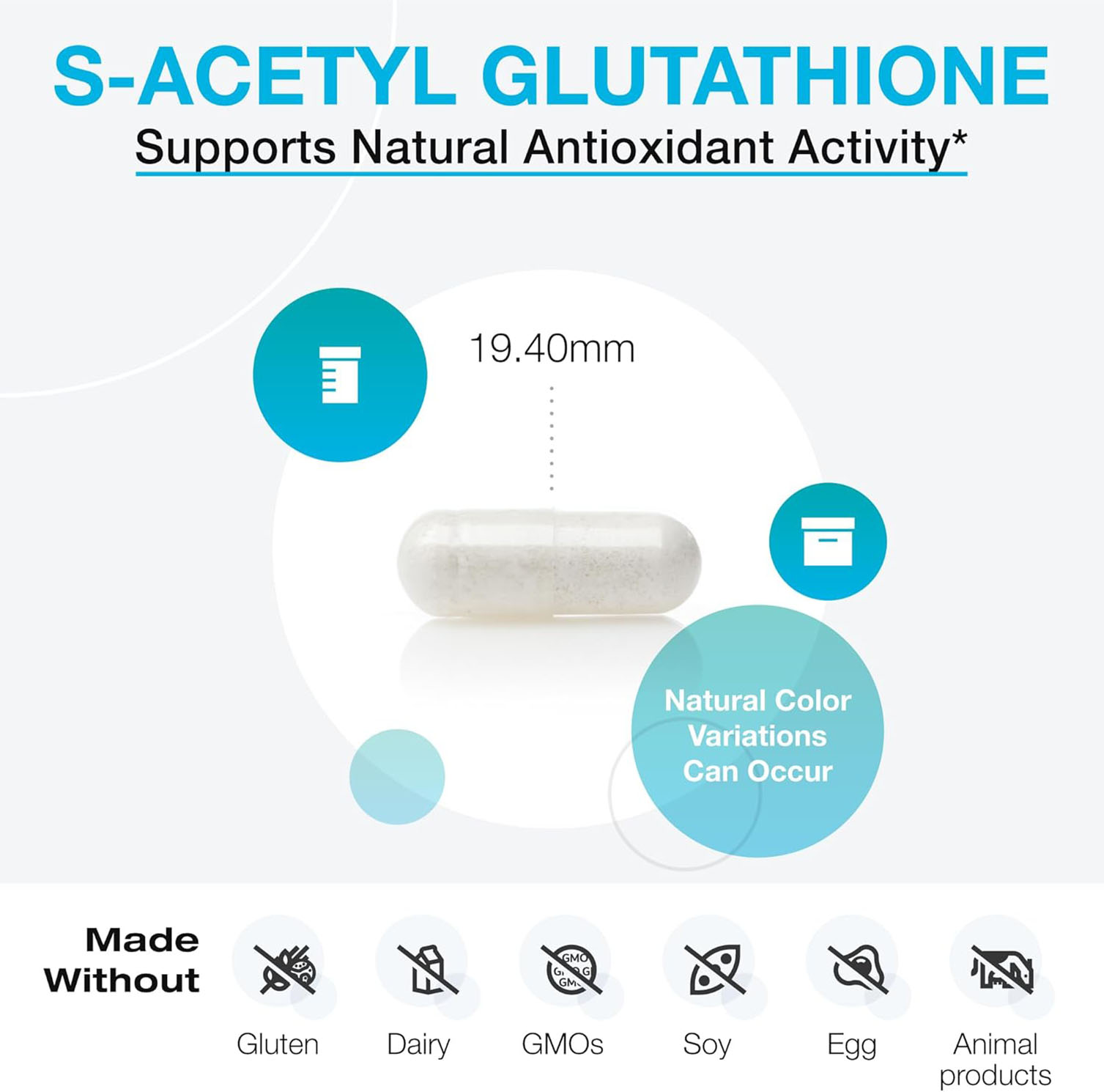 Xymogen S Acetyl Glutathione 120 capsule size
