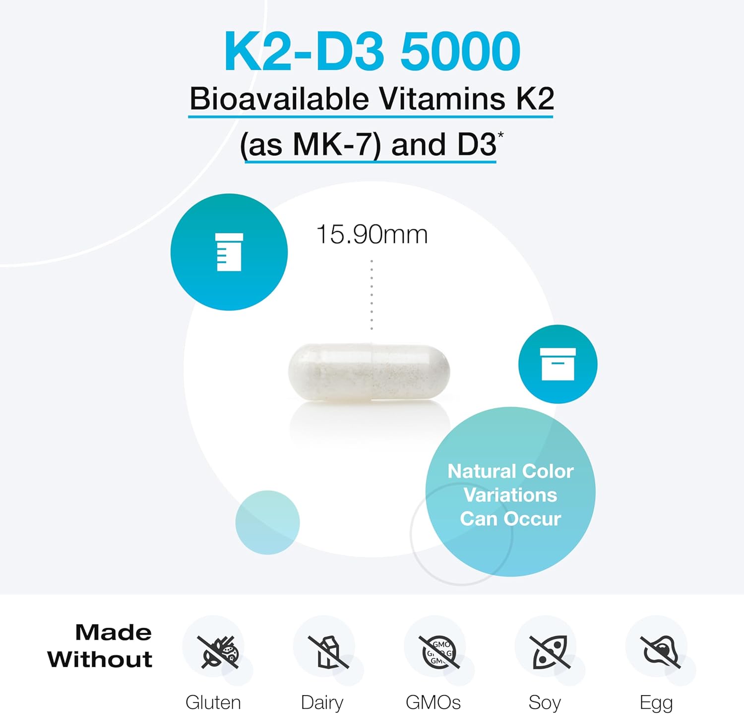 Xymogen K2 D3 5000 120 capsule size