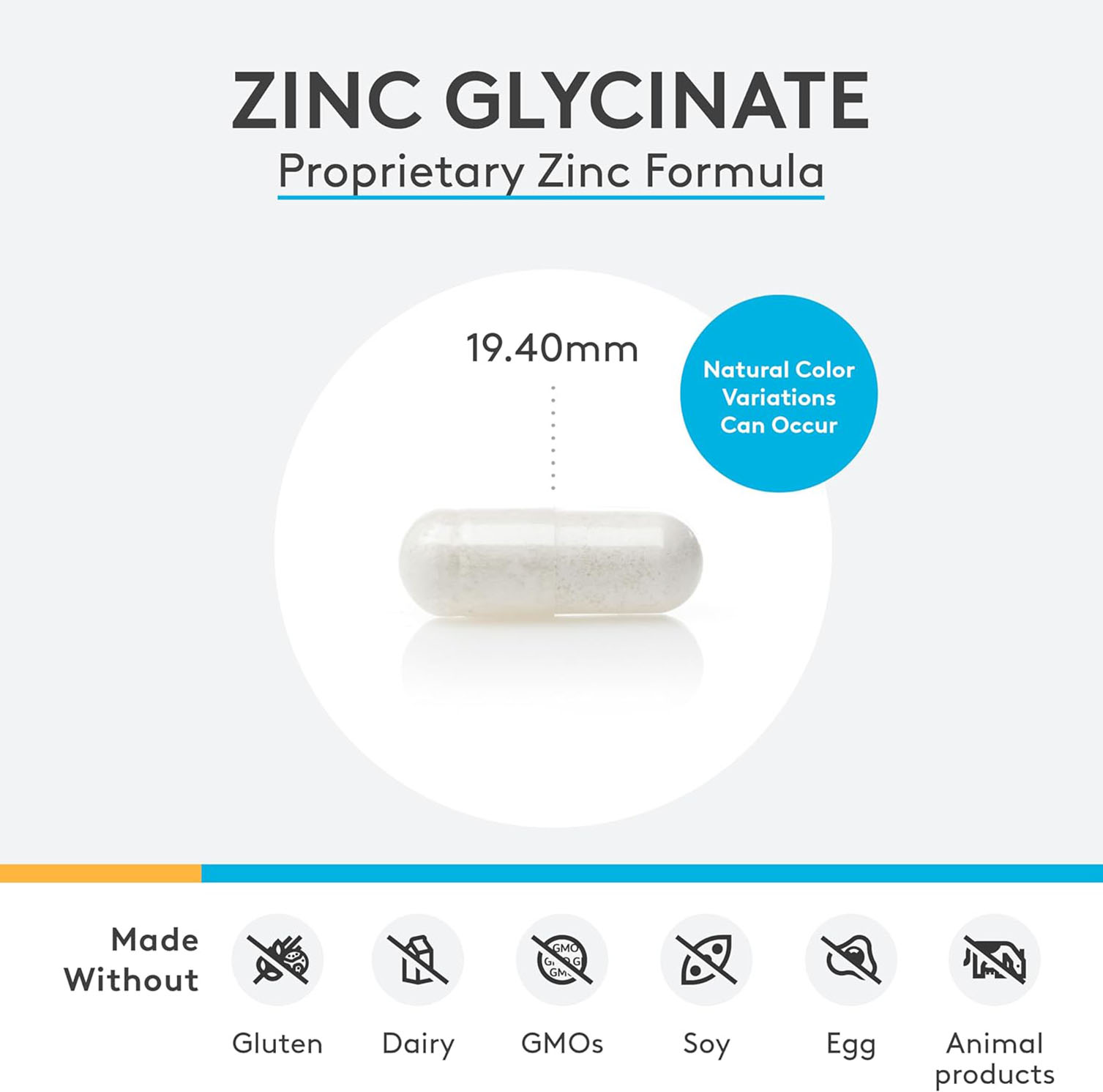 Xymogen Zinc Glycinate 120 capsule size
