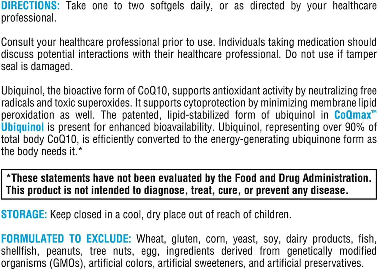 Xymogen CoQmax Ubiquinol 200 Usage