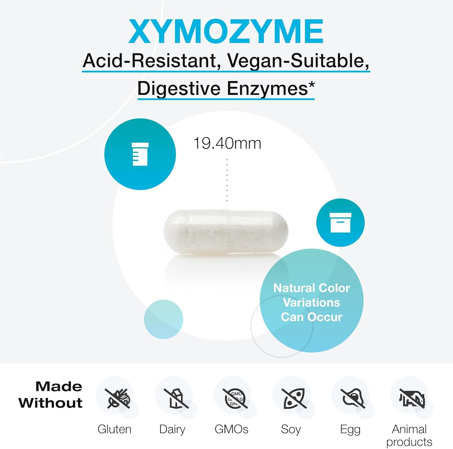 Xymogen XymoZyme 120 capsule size allergen info