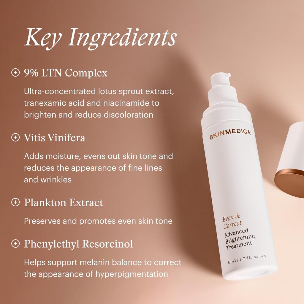 skinmedica even and correct advanced brightening treatment ingredients
