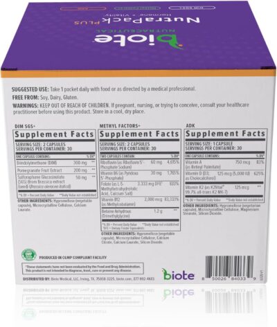 Biote Nutrapack Plus Box Backside