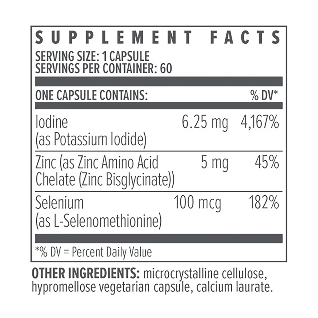 biote-iodine-plus supplement facts ingredients