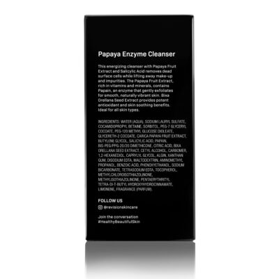 Revision Papaya Enzyme Cleanser 6.7 fl oz Box Back