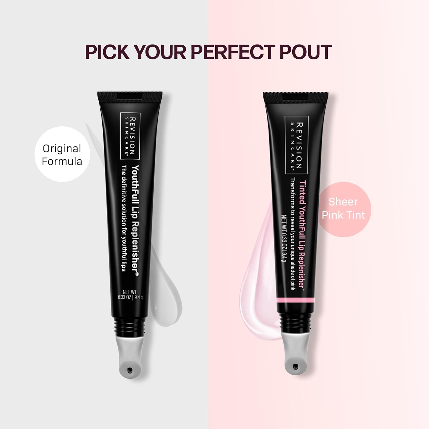Revision YouthFull Lip Replenisher original vs tinted