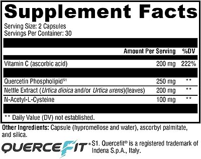 Quercetin 20X + Supplement Facts Ingredients