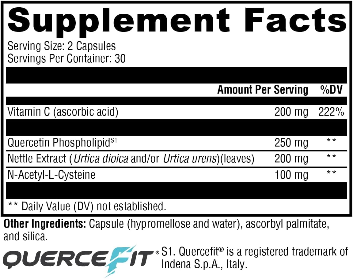 Quercetin 20X + Supplement Facts Ingredients