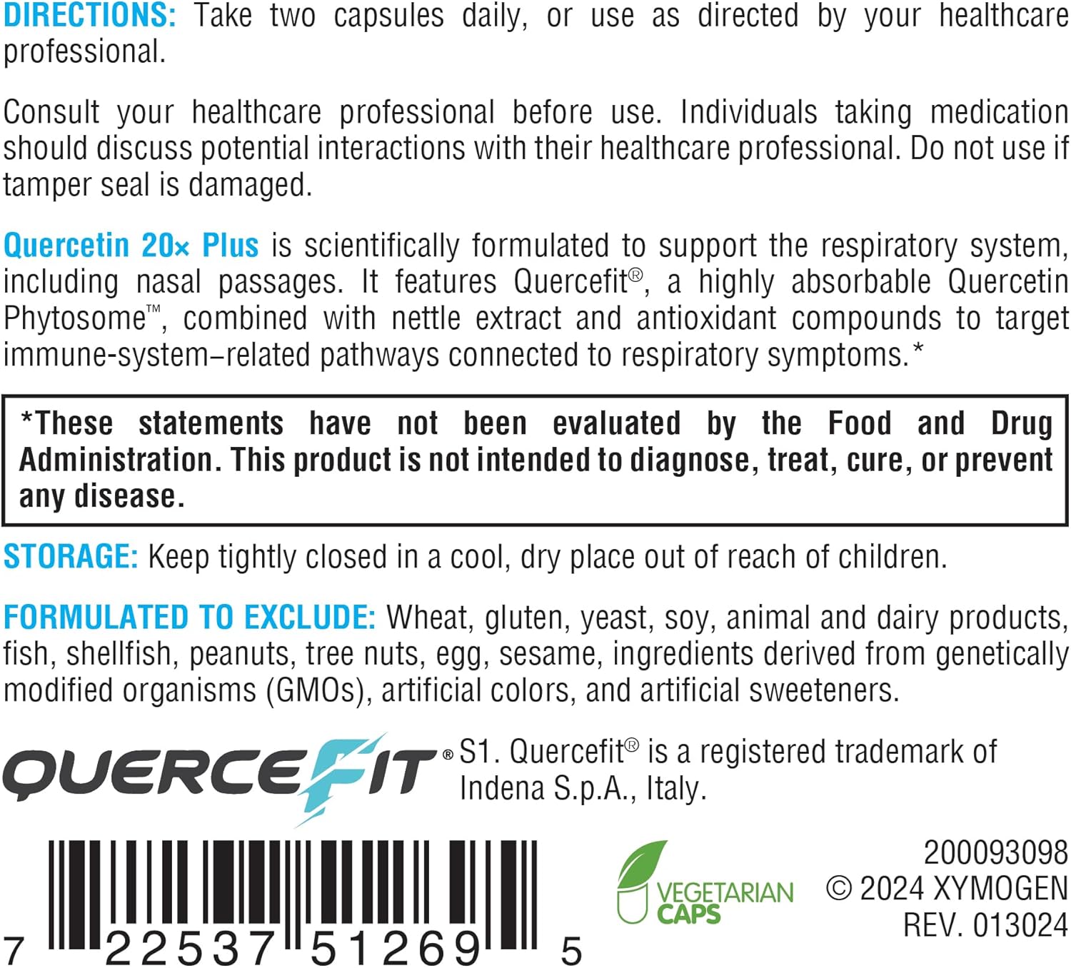 Xymogen Quercetin 20X Plus - ingredients and directions