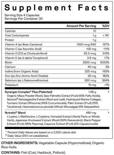 Nutrafol Women's Balance 3 Pack Nutriton Facts