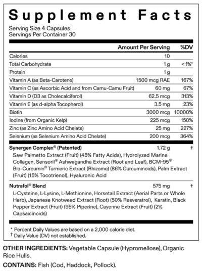 Nutrafol for Men 3 Pack Nutrition Facts