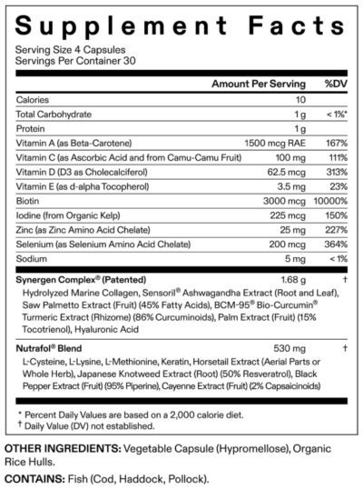 Nutrafol for Women 3 pack Nutrition Facts