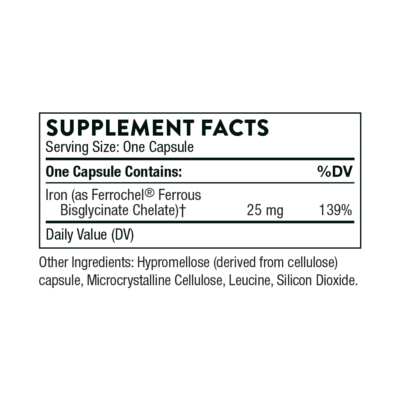 thorne iron bisglycinate ingredients