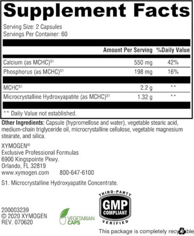 xymogen ossopan 1100 supplement facts label