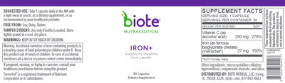 Biote Iron Ingredients