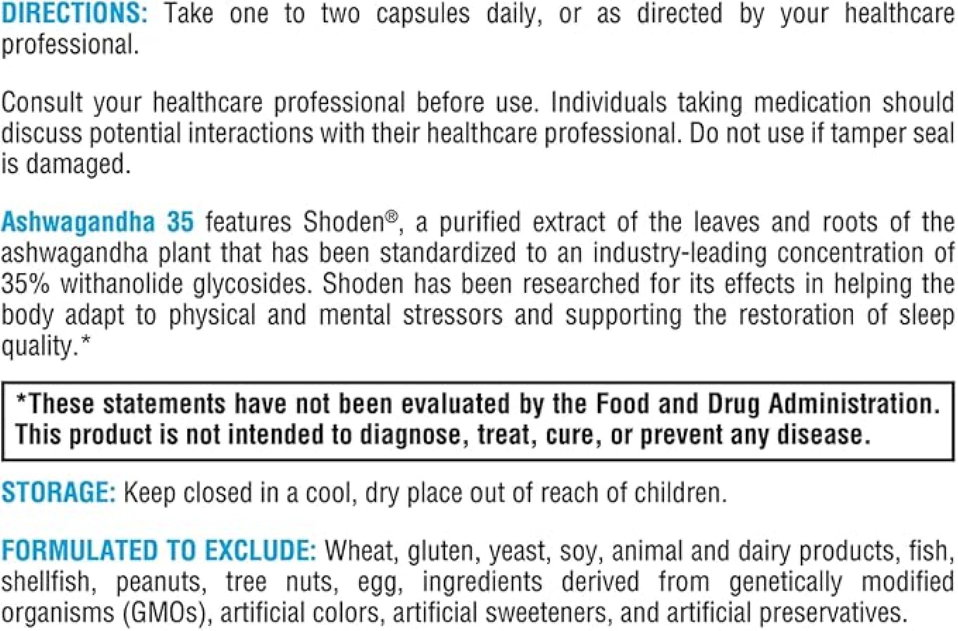 Xymogen Ashwagandha 35 - ingredients and supplement facts