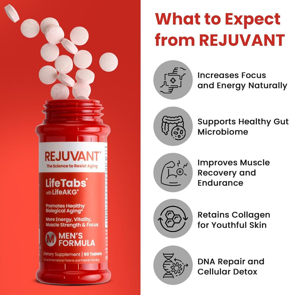 Why take Rejuvant AKG Lifetabs for Men with LifeAKG Men's Benefitss