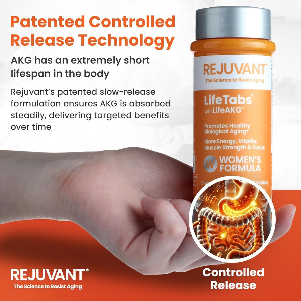 Rejuvant AKG Lifetabs for Women with LifeAKG Coating Extended Release