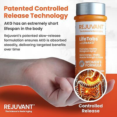 Rejuvant AKG Lifetabs for Women with LifeAKG Coating Extended Release