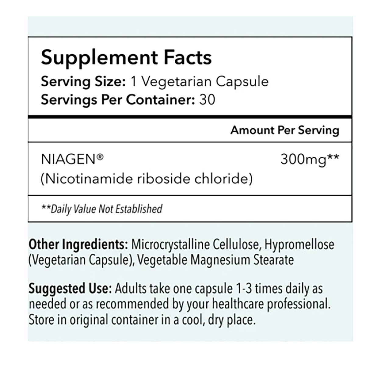 Biote NAD+ 300 Ingredients Supplement Facts