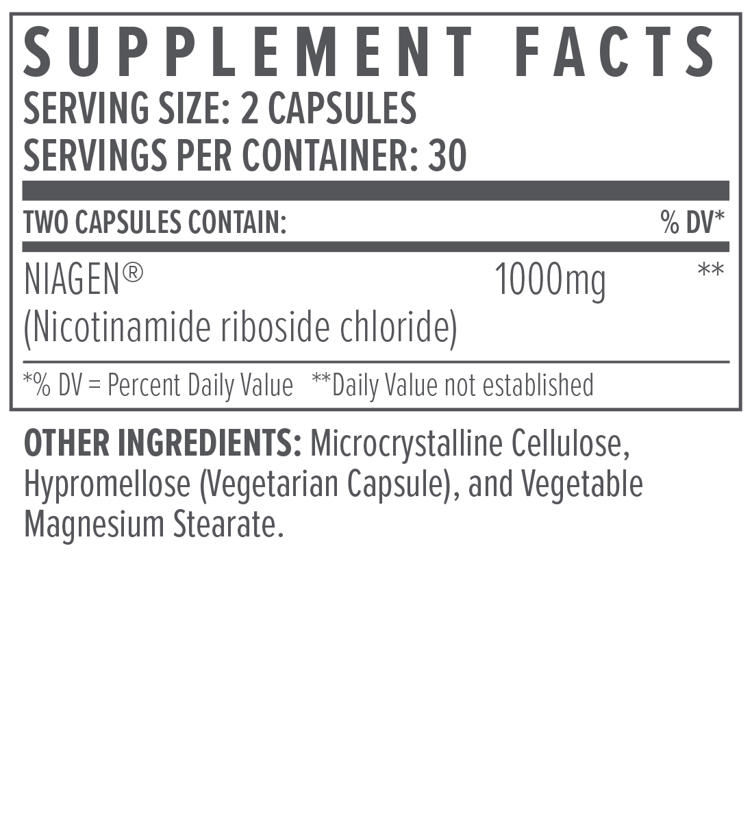 Biote NAD+ 1000 Ingredients Supplement Facts