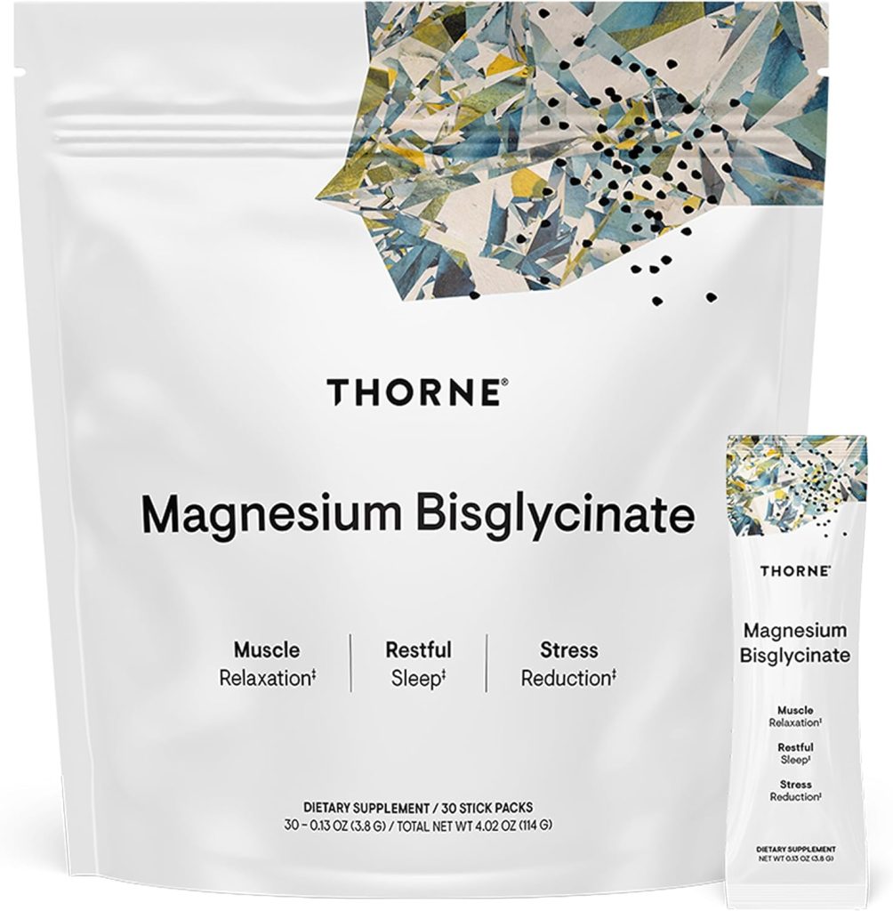Best Thorne Magnesium Bisglycinate Travel Pack - 30 travel sticks - NSF certified for sport - certified pure